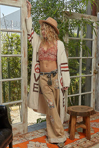Longue belle Veste Doudou Peace and Love
