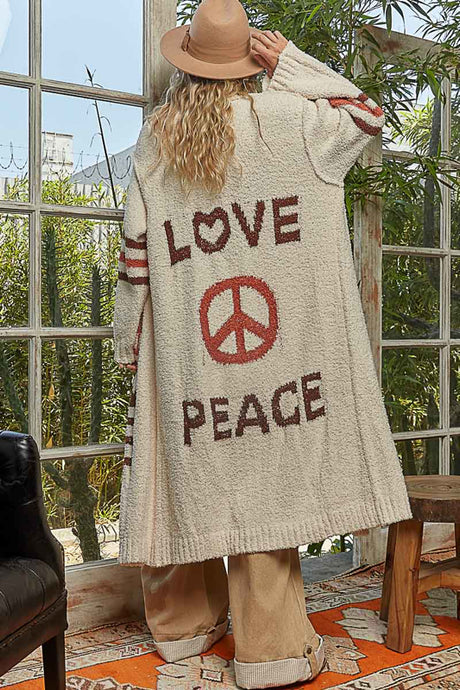 Longue belle Veste Doudou Peace and Love