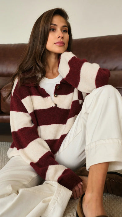 Pull  ARLO rayure Beige Rubis de CHARLI