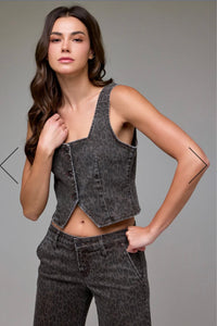 Veste Jean Denim Léopard Chocolat