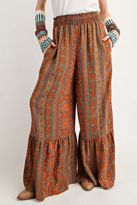 Pantalon Jambe Large à Volants Chiki