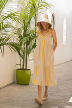 Robe Midi Crème Rayure Choco