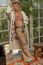 Longue belle Veste Doudou Peace and Love