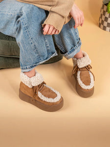 Botte Plate Forme Chaude et Fussy Cuir
