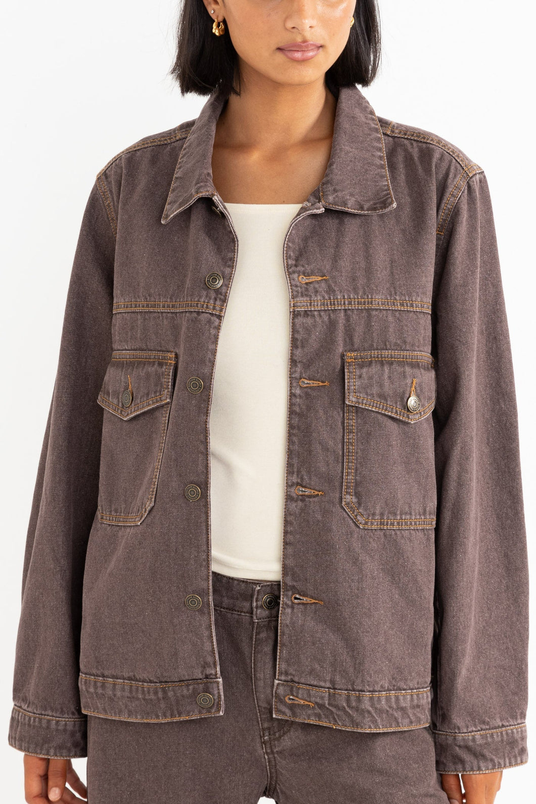 Veste en jean surdimensionnée Demi Chocolat