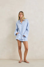 Chemise Oversize à Rayure Bleu