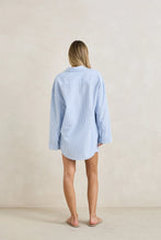 Chemise Oversize à Rayure Bleu