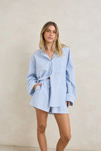 Chemise Oversize à Rayure Bleu