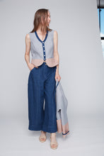 Pantalon Brooke Bleu Denim Jambe Évasée Julei Design