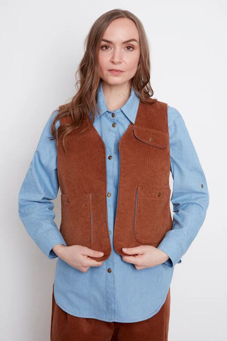 Veste  réversible Joelle en corduroy \ denim de Julei Design