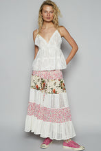 Jupe Longue Floral Fraise Patch