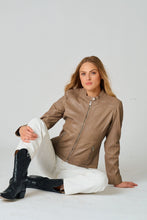 Veste en Cuir Lily Sable Mauritius