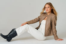 Veste en Cuir Lily Sable Mauritius