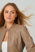 Veste en Cuir Lily Sable Mauritius