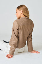 Veste en Cuir Lily Sable Mauritius