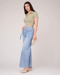 JEAN LARGE LILY / BLEU DÉLAVÉ YOGA JEAN