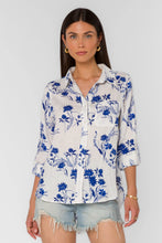 Chemise à patchs floraux bleus Elisa