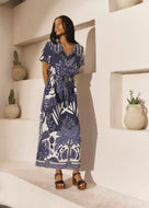 Robe Longue Ecover Imprimé Bleu