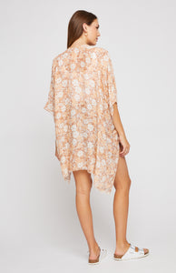 Cover Up Kimono Taupe Floral