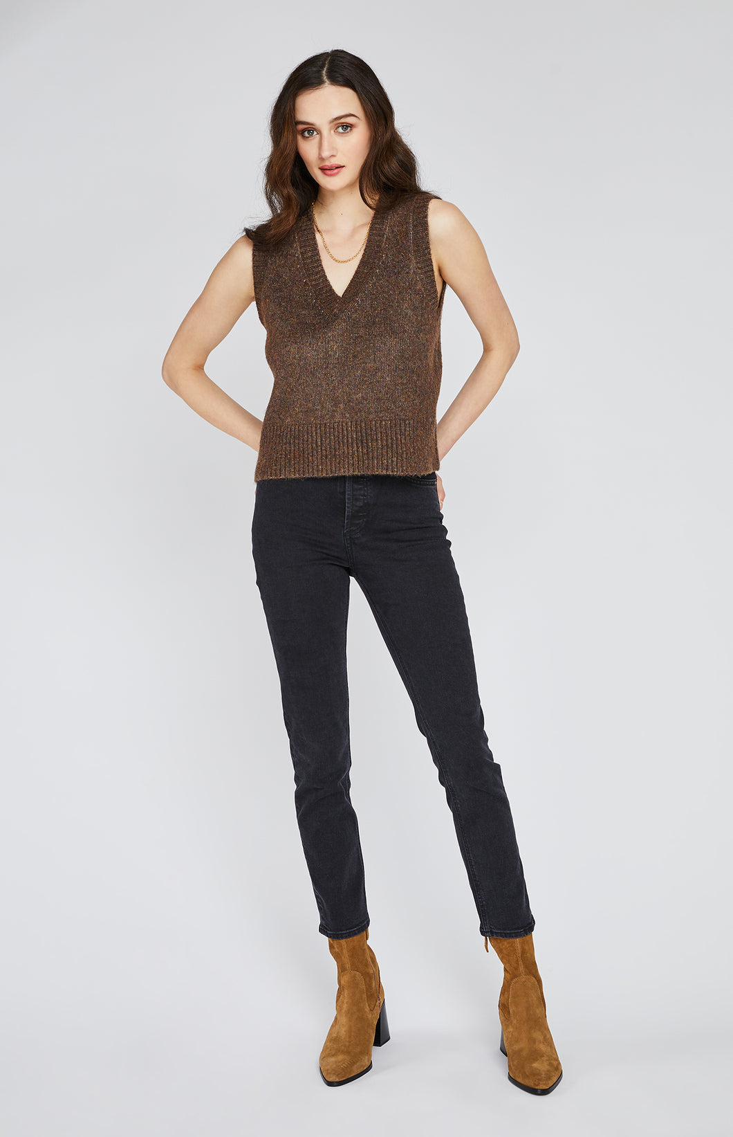 Top Gilet Pull Jordyn Verte Woodland