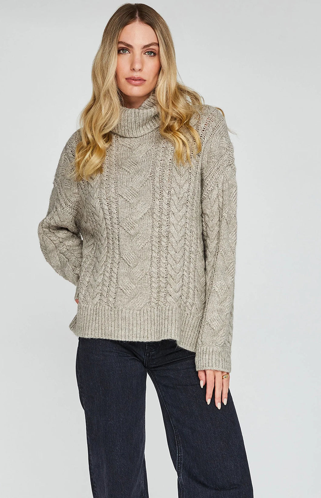 Pullover Chandail Tricot Col Montant Marnie Spice