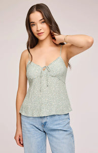 Débardeur Camisole Fleurie Rosario Sauge