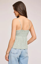 Débardeur Camisole Fleurie Rosario Sauge