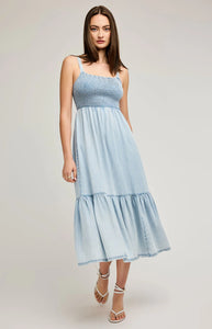 Nova Robe Midi Tencel Bleu Gentle Fawn