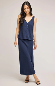 Camisole Jules Navy Lin  Gentle Fawn