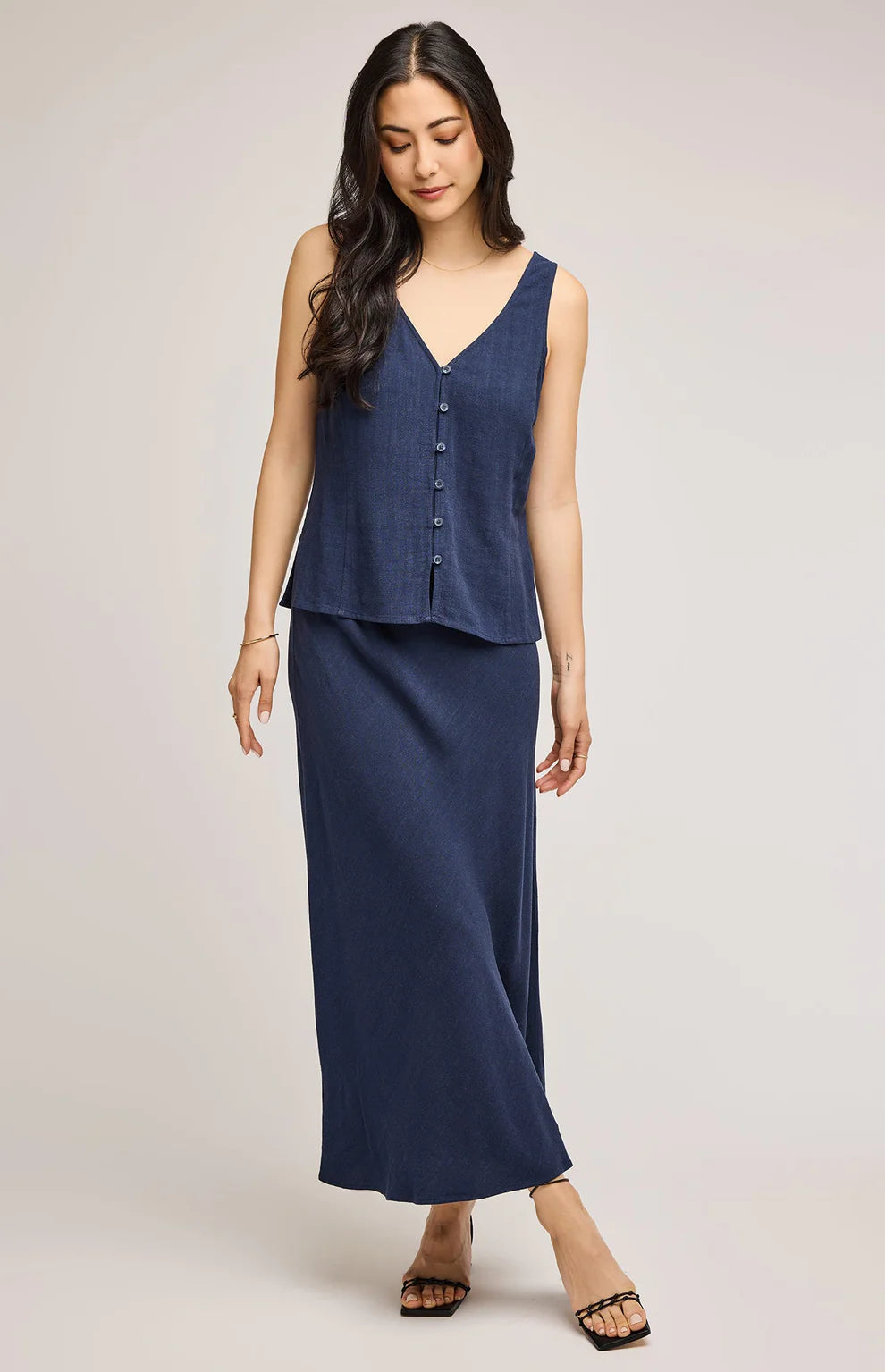 Camisole Jules Navy Lin  Gentle Fawn