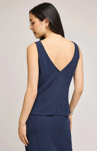 Camisole Jules Navy Lin  Gentle Fawn