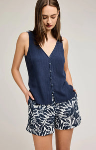 Short Emma Bleu Print Gentle Fawn
