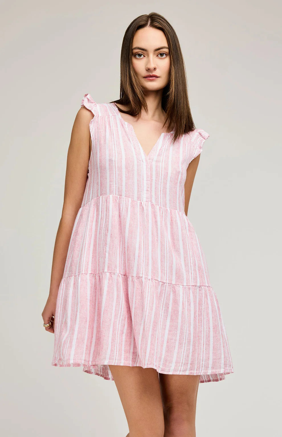 Robe Courte Maggie Lin Rayure Rouge Gentle Fawn
