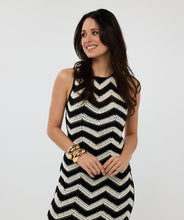 Robe Longue à Maille Noir \ Blanc Esqualo