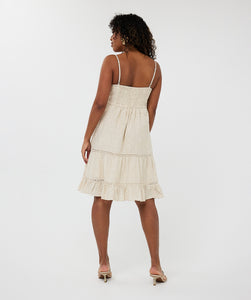 Robe Courte Broderie Crème  Esqualo Fashion