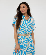 Robe Midi Print Bleu  Esqualo Fashion
