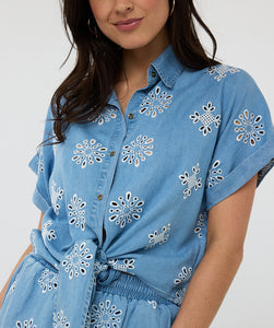 Top Jeans denim Broderie  Esqualo Fashion