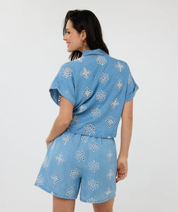 Top Jeans denim Broderie  Esqualo Fashion