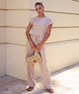 Pantalon Crinkle Crème Esqualo