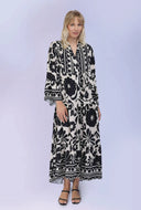 Robe Longue Manche Évasée Elissia Rose