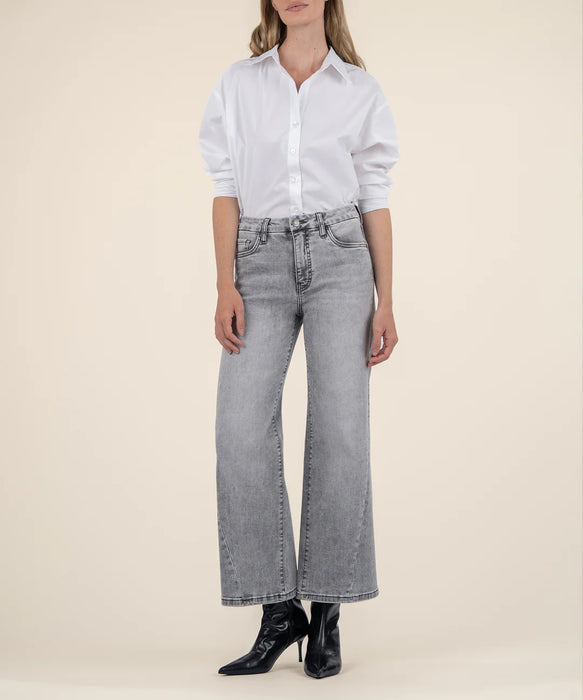 Meg High Rise Wide Leg Noir Délavé