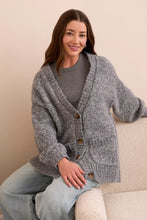 BLUE THREAD OVERSIZE PUFF  CARDIGAN GRIS