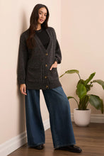 BLUE THREAD OVERSIZE PUFF  CARDIGAN NOIR délavé