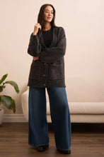 BLUE THREAD OVERSIZE PUFF  CARDIGAN NOIR délavé