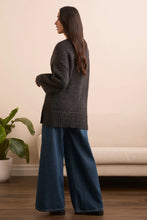 BLUE THREAD OVERSIZE PUFF  CARDIGAN NOIR délavé