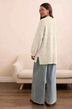 BLUE THREAD OVERSIZE PUFF  CARDIGAN CRÈME