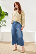 Jean Audrey Jambe Large à Plis en Denim
