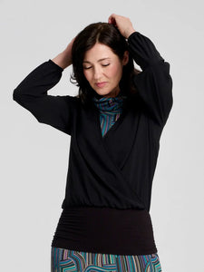Blouse Camille Colle en V Noir de Kollontai