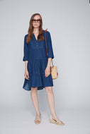 Robe Bohème Bleu Denim Chanvre Julei Design