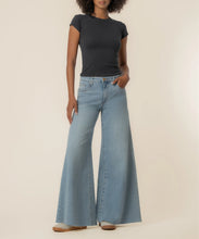 Jean Blake taille haute, jambes extra larges, délavée